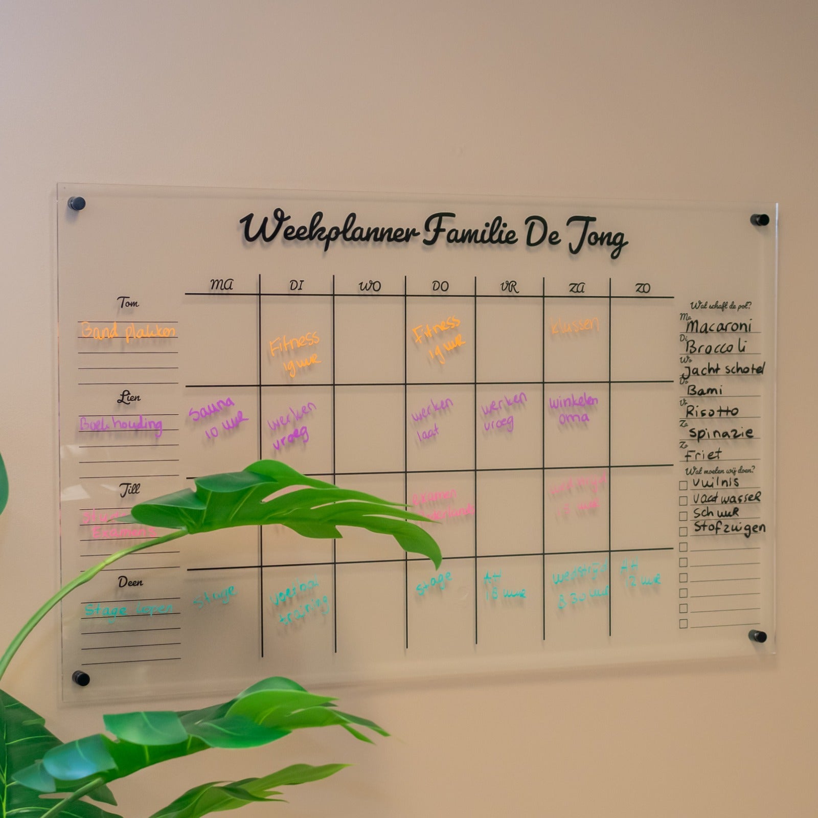 Whiteboard PRO - Geëmailleerd Staal - Whiteboard Weekplanner Maandplanner Whiteboard PRO - Geëmailleerd Staal - Whiteboard Weekplanner Maandplanner