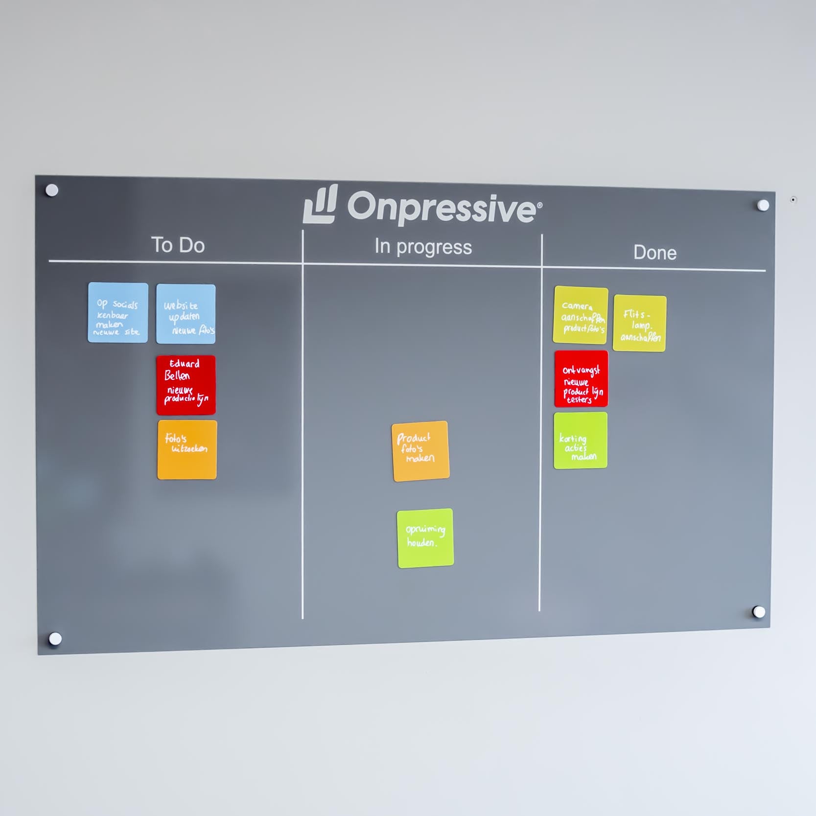 Een kanbanbord van Wiredesign als voorbeeld