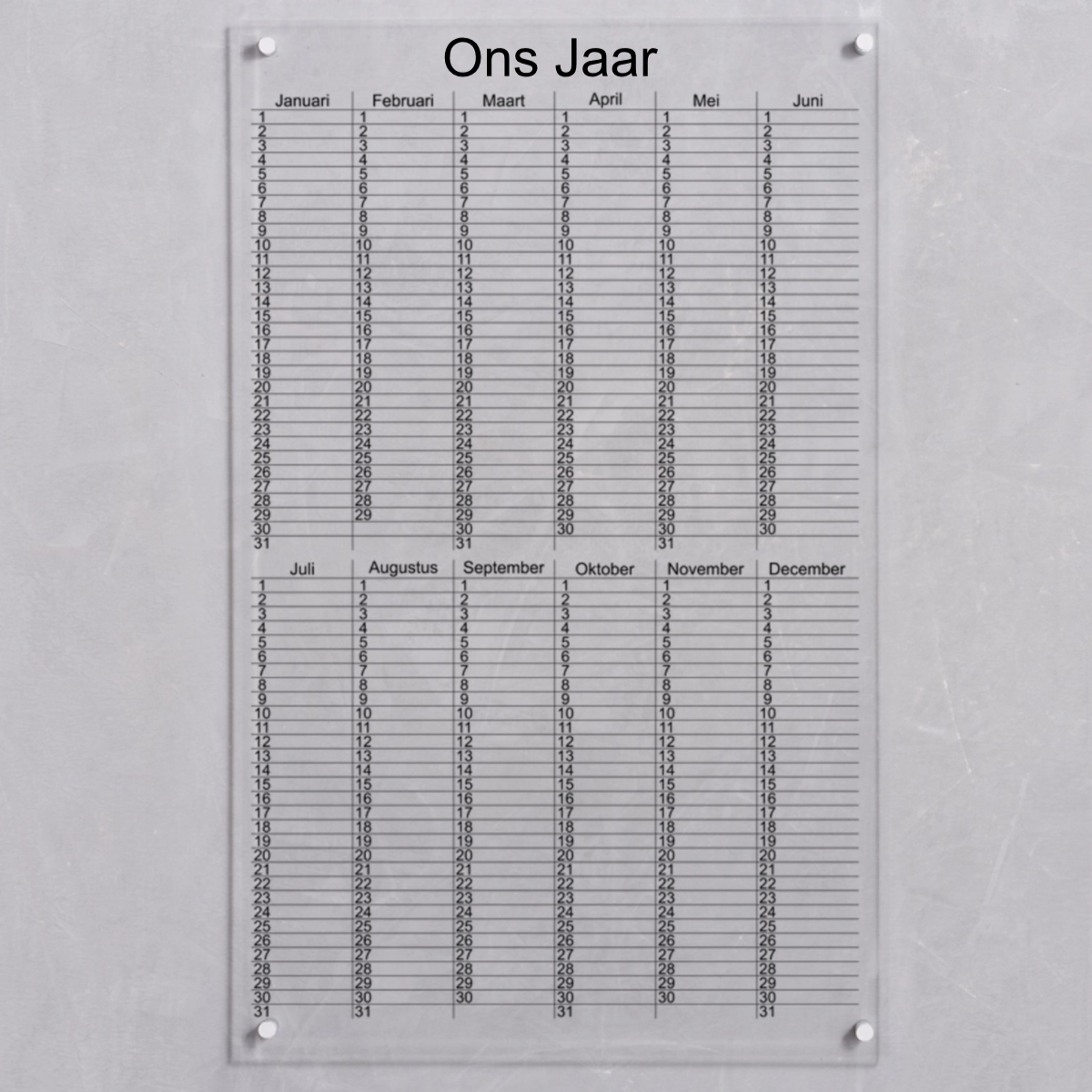 Verticale Jaarplanner