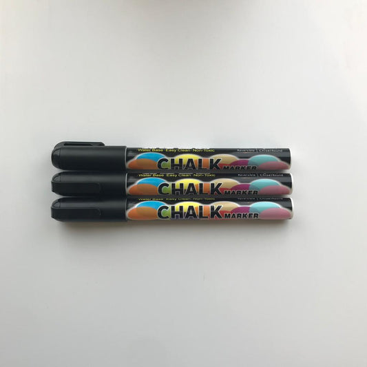 Set van 3 zwarte krijtstiften